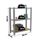 Rayonnage de bureau charge légère sans vis 1000x800x300 - 3 niveaux Gris - SIMON RACK - 8425437127472