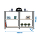 Rayonnage de bureau charge légère sans vis 1000x1600x300 - 3 niveaux Gris - SIMON RACK - 8425437127489