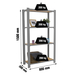 Rayonnage de bureau charge légère sans vis 1500x800x300 - 4 niveaux Gris - SIMON RACK - 8425437127502