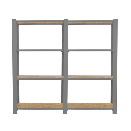 Rayonnage de bureau charge légère sans vis 1500x1600x300 - 4 niveaux Gris - SIMON RACK - 8425437127519