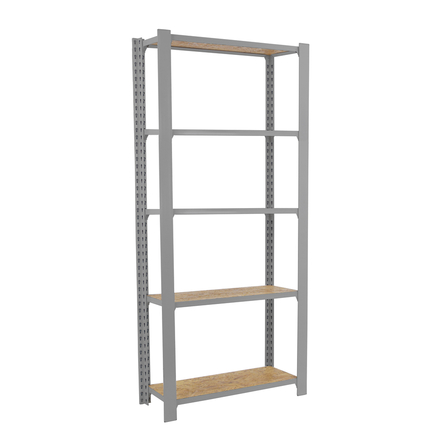 Rayonnage de bureau charge légère sans vis 2100x800x300 - 5 niveaux Gris - SIMON RACK - 8425437127533