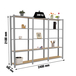 Rayonnage de bureau charge légère sans vis 2100x2400x300 - 5 niveaux Gris - SIMON RACK - 8425437127557