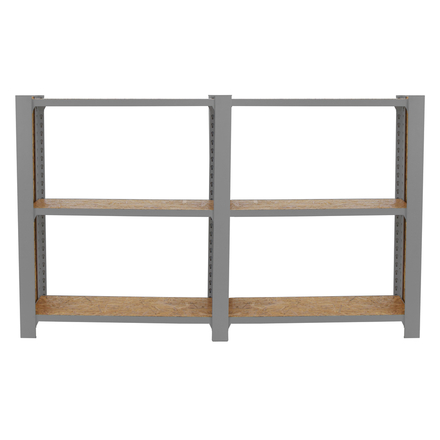 Rayonnage de bureau charge légère sans vis 1000x1600x300 - 3 niveaux Gris - SIMON RACK - 8425437127571