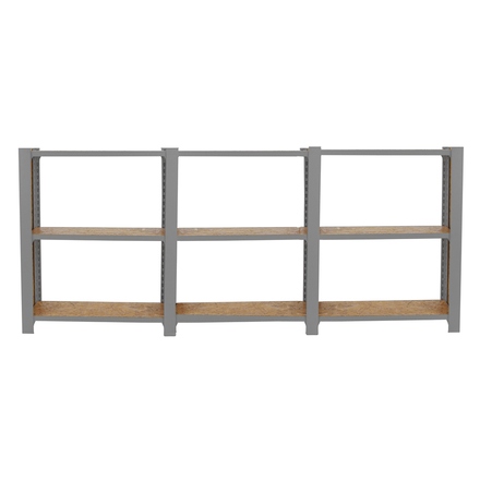 Rayonnage de bureau charge légère sans vis 1000x2400x300 - 3 niveaux Gris - SIMON RACK - 8425437127588