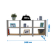 Rayonnage de bureau charge légère sans vis 1000x2400x300 - 3 niveaux Gris - SIMON RACK - 8425437127588