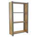 Rayonnage de bureau charge légère sans vis 1500x800x300 - 4 niveaux Gris - SIMON RACK - 8425437127595