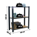 Rayonnage de bureau charge légère sans vis 1000x800x300 - 3 niveaux Anthracite - SIMON RACK - 8425437127656