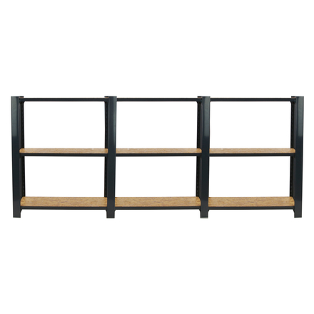 Rayonnage de bureau charge légère sans vis 1000x2400x300 - 3 niveaux Anthracite - SIMON RACK - 8425437127670
