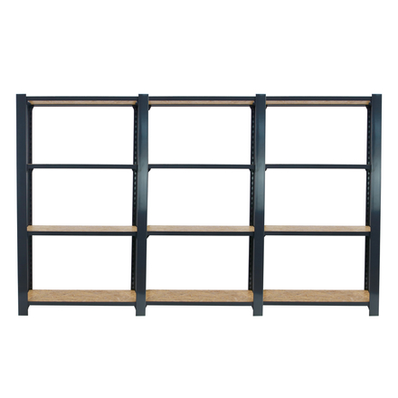 Rayonnage de bureau charge légère sans vis 1500x2400x300 - 4 niveaux Anthracite - SIMON RACK - 8425437127700