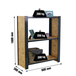 Rayonnage de bureau charge légère sans vis 1000x800x300 - 3 niveaux Anthracite/Bois - SIMON RACK - 8425437127748