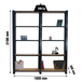 Rayonnage de bureau charge légère sans vis 2100x1600x300 - 5 niveaux Anthracite/Bois - SIMON RACK - 8425437127816