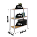 Rayonnage intérieur 900x800x300 - 3 niveaux Blanc - SIMON RACK - 8425437128837