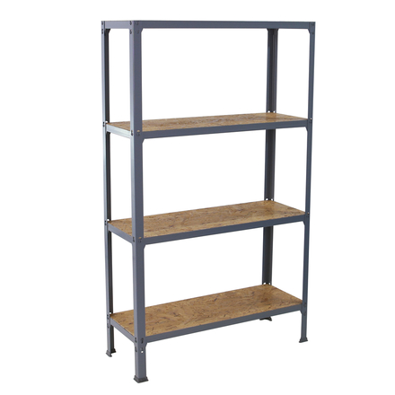 Rayonnage intérieur 1600x800x300 - 4 niveaux Gris - SIMON RACK - 8425437128882