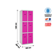 Vestiaire métallique 1800x600x500 - Gris/Rose - SIMON RACK - 8425437130656
