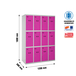 Vestiaire métallique 1800x1200x500 - Gris/Rose - SIMON RACK - 8425437130670