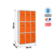 Vestiaire métallique 1800x900x500 - Gris/Orange - SIMON RACK - 8425437134111