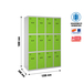 Vestiaire métallique 1800x1200x500 - Gris/Vert - SIMON RACK - 8425437134272