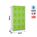 Vestiaire métallique 1800x900x500 - Gris/Vert - SIMON RACK - 8425437134296