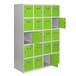 Vestiaire métallique 1800x1200x500 - Gris/Vert - SIMON RACK - 8425437134333