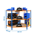 Étagère en kit charge légère sans vis 900x900x400 - 3 niveaux Bleu/Orange/Bois - SIMON RACK - 8425437135125