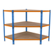 Étagère en kit charge légère sans vis 900x900x500 - 3 niveaux Bleu/Orange/Bois - SIMON RACK - 8425437135156