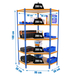 Étagère en kit charge légère sans vis 1800x900x300 - 5 niveaux Bleu/Orange/Bois - SIMON RACK - 8425437135187