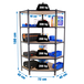 Étagère en kit charge légère sans vis 1800x900x400 - 5 niveaux Anthracite/Bois - SIMON RACK - 8425437135224