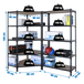 Rayonnage métallique léger sans vis 1800x1800x300 - 5 niveaux Bois/Anthracite - SIMON RACK - 8425437135286