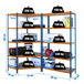 Rayonnage métallique léger sans vis 1800x1800x400 - 5 niveaux Bois/Bleu - SIMON RACK - 8425437135309