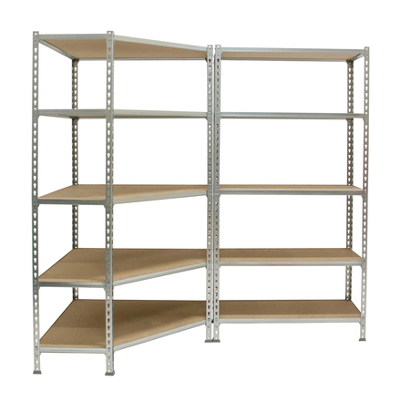 Rayonnage métallique léger sans vis 1800x1800x400 - 5 niveaux Bois - SIMON RACK - 8425437135323