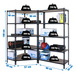 Rayonnage métallique léger sans vis 1800x1800x500 - 5 niveaux Bois/Anthracite - SIMON RACK - 8425437135347