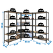 Rayonnage métallique léger sans vis 1800x1800x300 - 5 niveaux Bois/Anthracite - SIMON RACK - 8425437135378