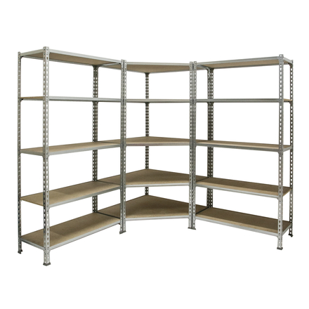Rayonnage métallique léger sans vis 1800x1800x400 - 5 niveaux Bois - SIMON RACK - 8425437135415