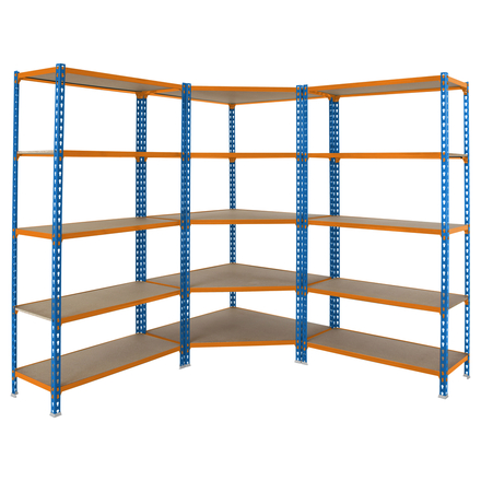 Rayonnage métallique léger sans vis 1800x1800x500 - 5 niveaux Bois - SIMON RACK - 8425437135422