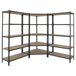 Rayonnage métallique léger sans vis 1800x1800x500 - 5 niveaux Bois/Anthracite - SIMON RACK - 8425437135439