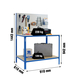 Kit établi Basic - 1445x910x610 - 2 niveaux Bleu/Galvanisé/Bois - SIMON RACK - 8425437135576
