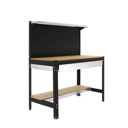 Kit établi Bricolage - 1445x1510x610 - 3 niveaux Anthracite/Bois - SIMON RACK - 8425437138287
