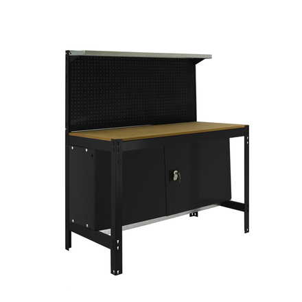 Kit établi Bricolage - 1445x1210x610 - 1 niveau Anthracite/Bois - SIMON RACK - 8425437138300