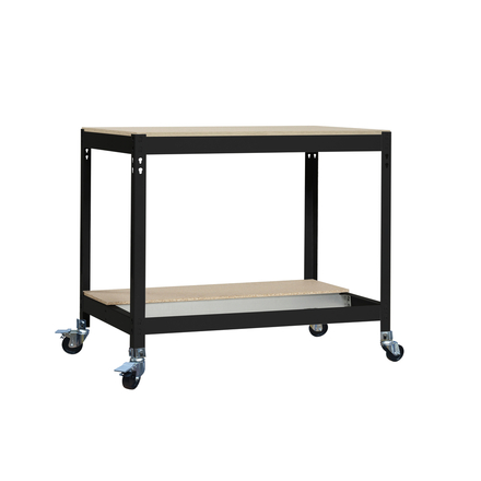 Kit établi mobile Bricolage - 917x1510x760 - 2 niveaux Anthracite/Bois - SIMON RACK - 8425437138447
