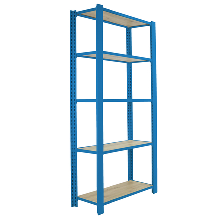 Rayonnage de bureau charge légère sans vis 2100x900x300 - 5 niveaux Bleu - SIMON RACK - 8425437147418