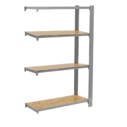 Rayonnage de bureau charge légère sans vis 1500x900x300 - 4 niveaux Gris - SIMON RACK - 8425437147814