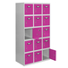 Vestiaire métallique 1800x1200x500 - Gris/Rose - SIMON RACK - 8425437148460