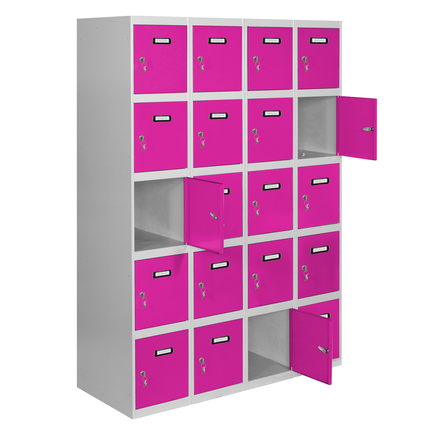 Vestiaire métallique 1800x1600x500 - Gris/Rose - SIMON RACK - 8425437148477