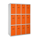 Vestiaire métallique 1800x1600x500 - Gris/Orange - SIMON RACK - 8425437148590