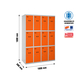 Vestiaire métallique 1800x1600x500 - Gris/Orange - SIMON RACK - 8425437148590