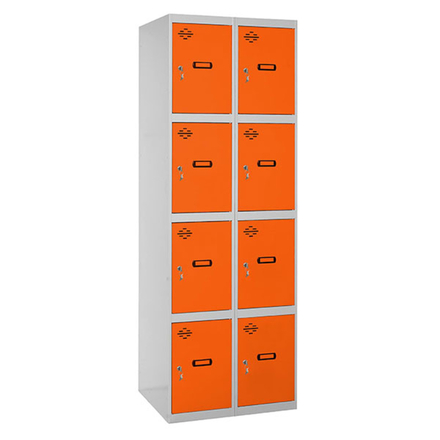 Vestiaire métallique 1800x800x500 - Gris/Orange - SIMON RACK - 8425437148606