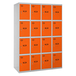 Vestiaire métallique 1800x1600x500 - Gris/Orange - SIMON RACK - 8425437148620