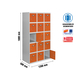 Vestiaire métallique 1800x1200x500 - Gris/Orange - SIMON RACK - 8425437148644