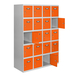 Vestiaire métallique 1800x1600x500 - Gris/Orange - SIMON RACK - 8425437148651