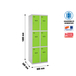 Vestiaire métallique 1800x800x500 - Gris/Vert - SIMON RACK - 8425437148668